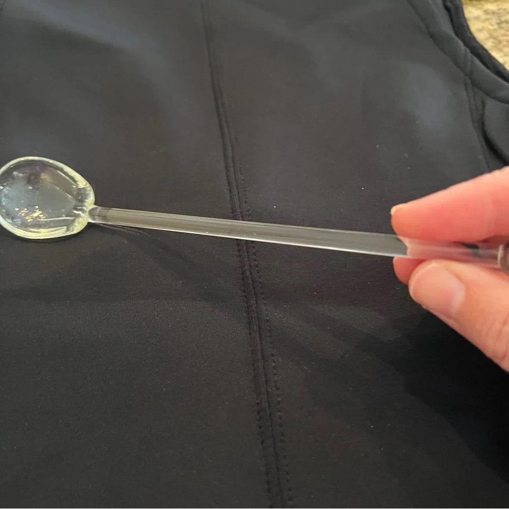 Vintage Clear Glass Honey Dipper Wand Drizzler Swizzle Spoon or Cocktail Sauce